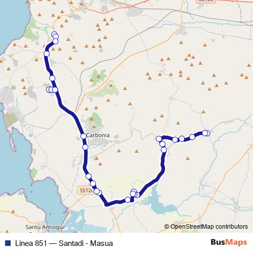 Linea 851 bus Line Map