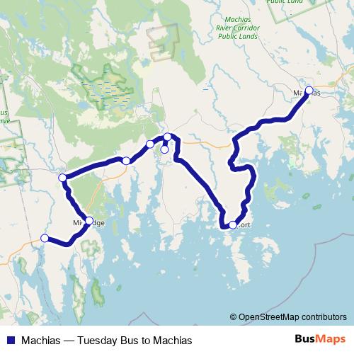 Machias bus Line Map
