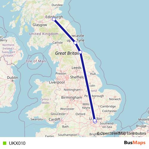 UKX010 bus Line Map