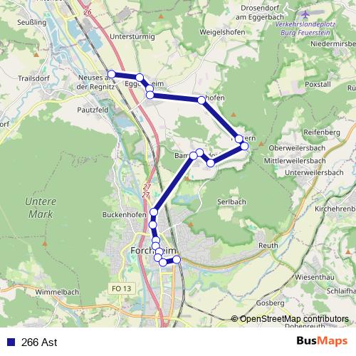 266 Ast bus Line Map