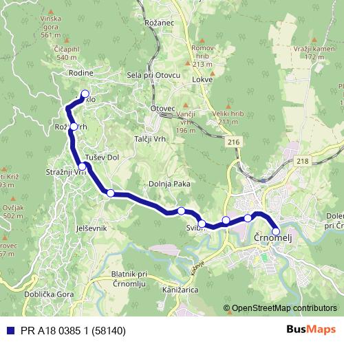 PR A18 0385 1 (58140) bus Line Map