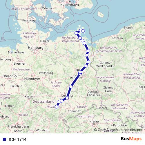 ICE 1714 rail Line Map