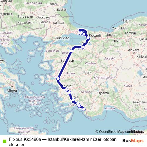 Flixbus Kk3496a bus Line Map