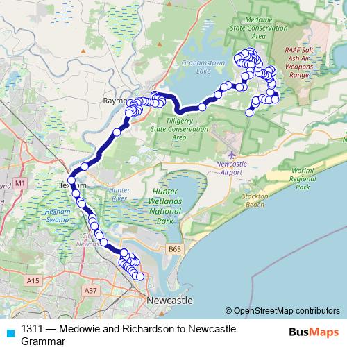 1311 bus Line Map
