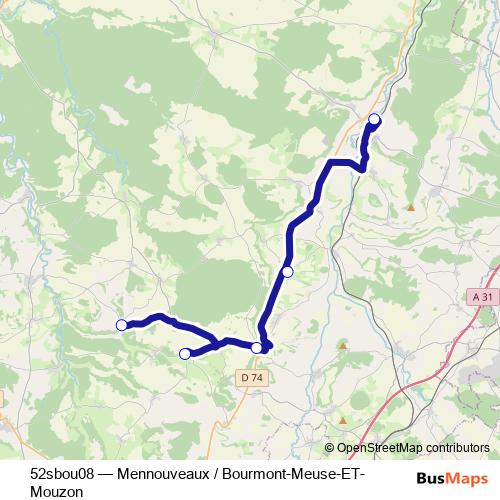 52sbou08 bus Line Map