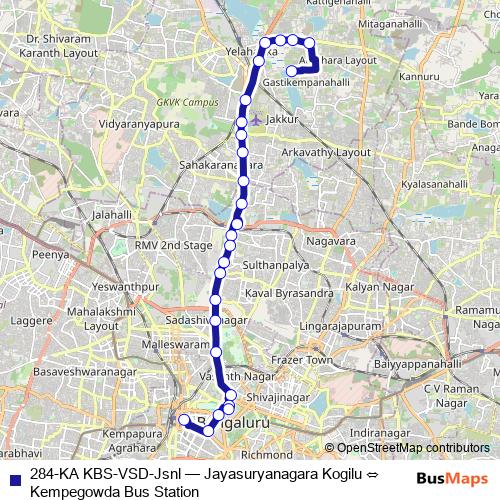 284-KA KBS-VSD-Jsnl bus Line Map