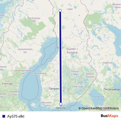 Ay575 efkt air Line Map