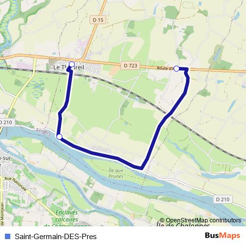 Saint-Germain-DES-Pres bus Line Map