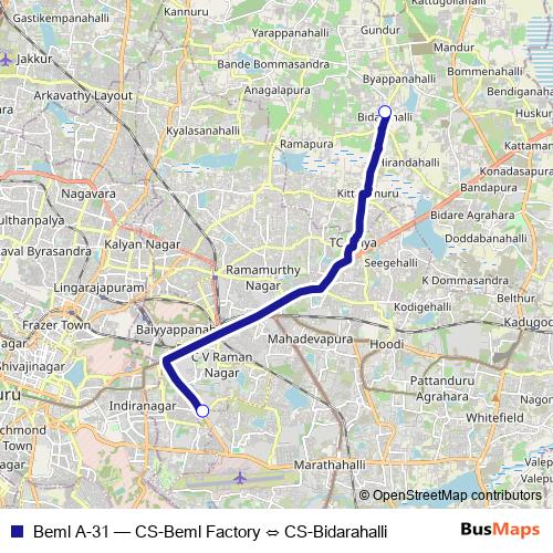 Beml A-31 bus Line Map