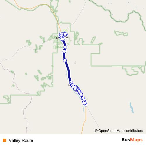Valley Route bus Line Map