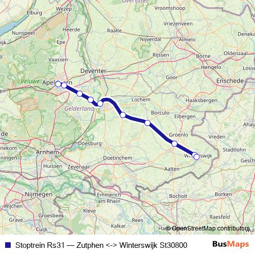 Stoptrein Rs31 rail Line Map