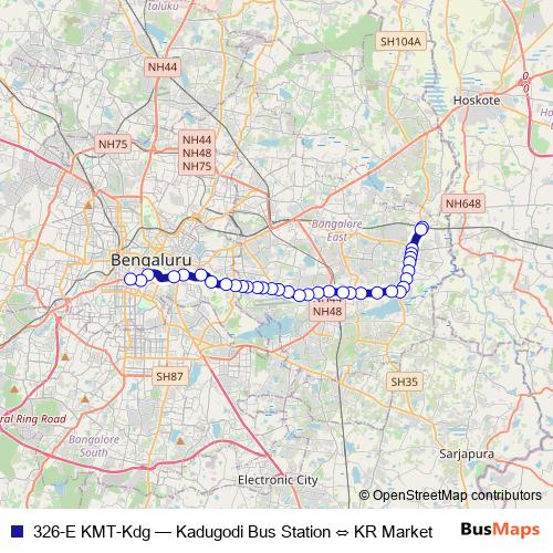326-E KMT-Kdg bus Line Map