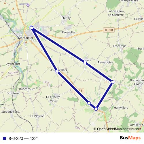 8-6-320 bus Line Map