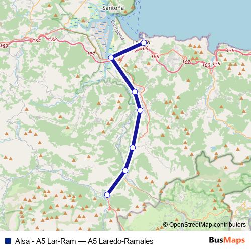 Alsa - A5 Lar-Ram bus Line Map