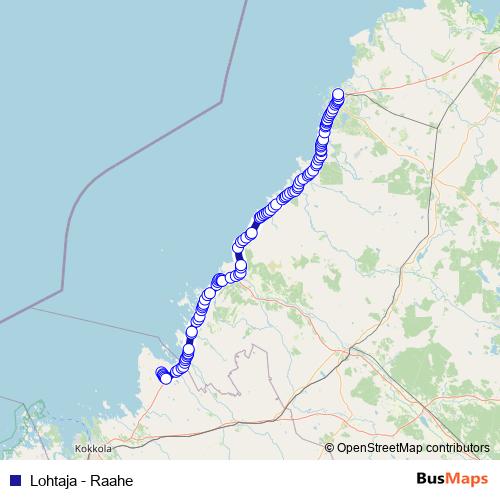 Lohtaja - Raahe bus Line Map