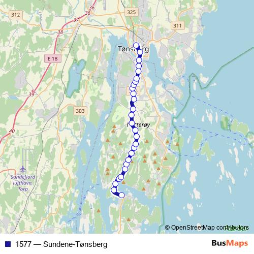 1577 bus Line Map