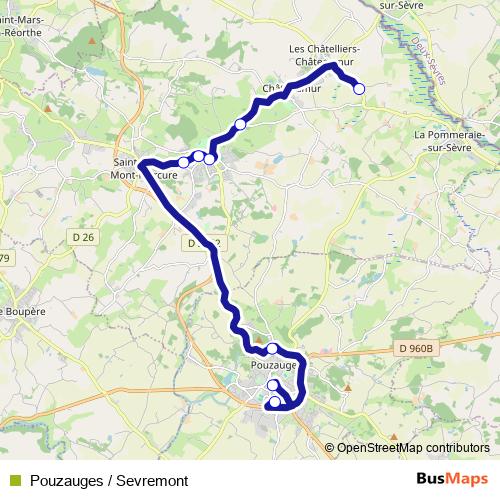 Pouzauges / Sevremont bus Line Map