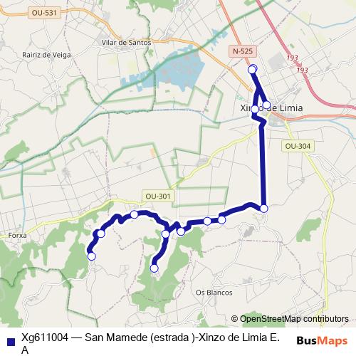 Xg611004 bus Line Map
