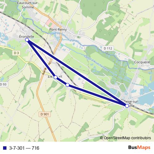 3-7-301 bus Line Map