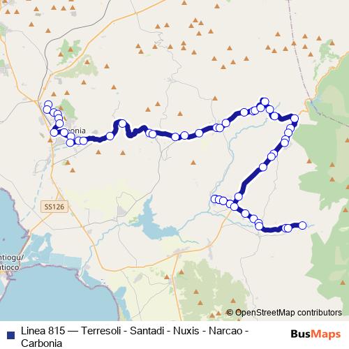 Linea 815 bus Line Map