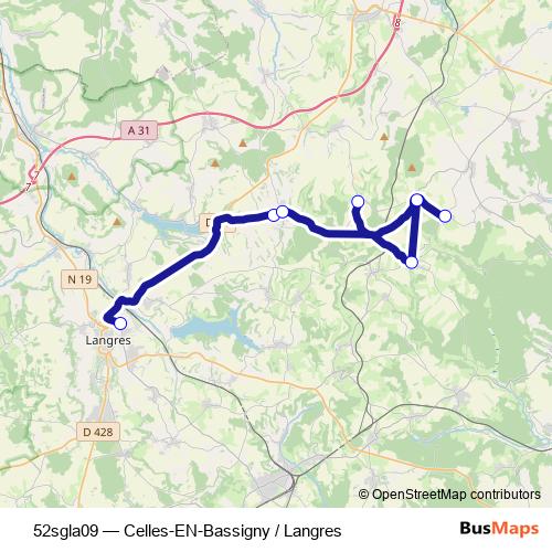 52sgla09 bus Line Map