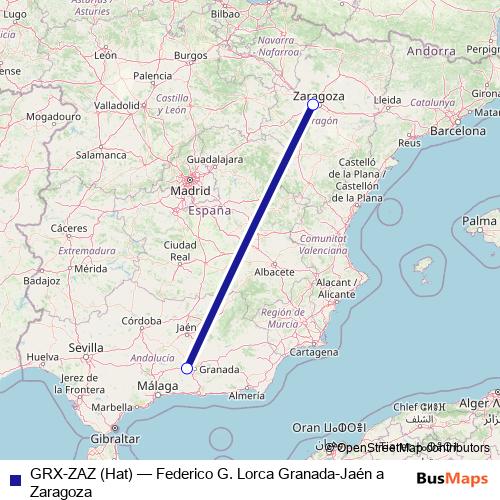 GRX-ZAZ (Hat) air Line Map