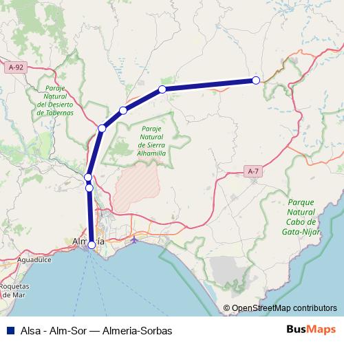 Alsa - Alm-Sor bus Line Map