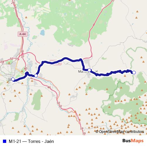 M1-21 bus Line Map