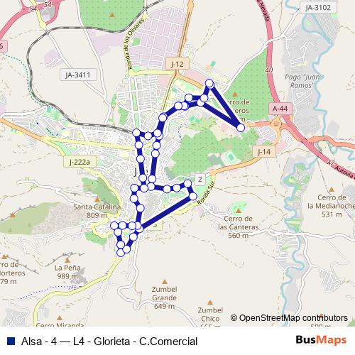 Alsa - 4 bus Line Map