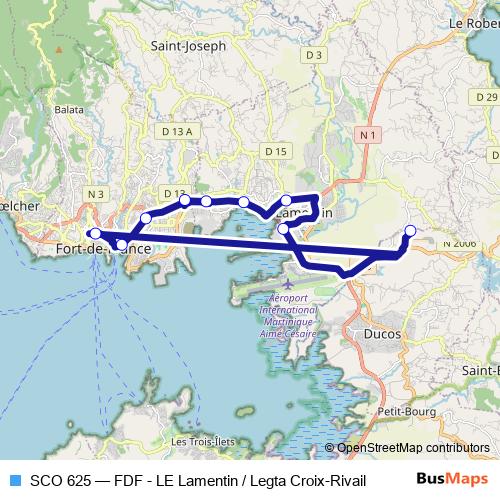SCO 625 bus Line Map