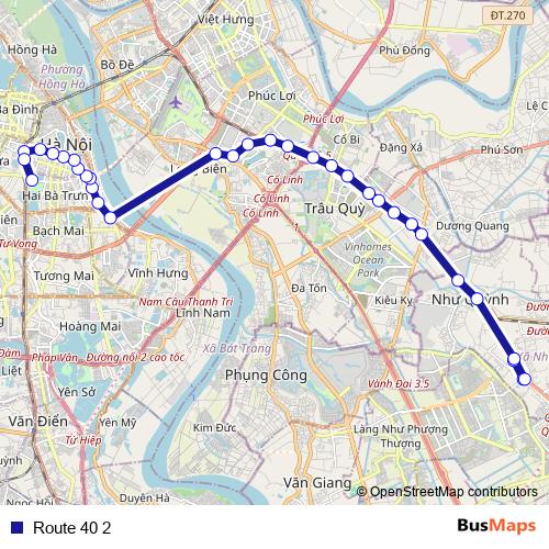 Route 40 2 bus Line Map