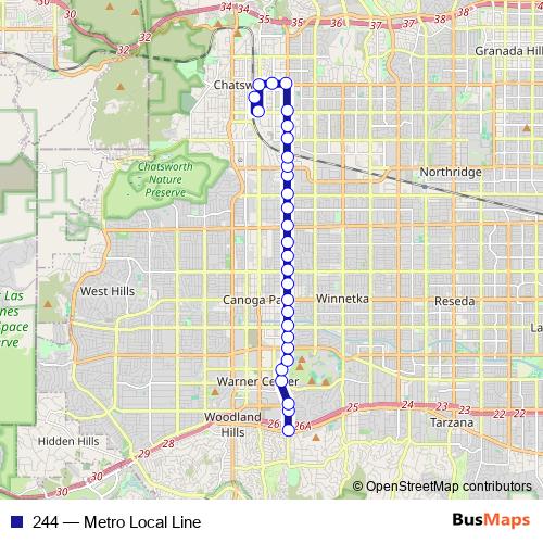 244 bus Line Map