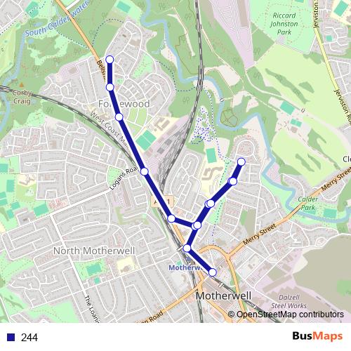 244 bus Line Map