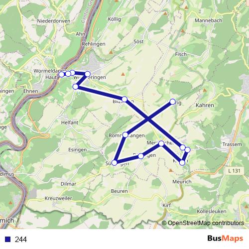 244 bus Line Map