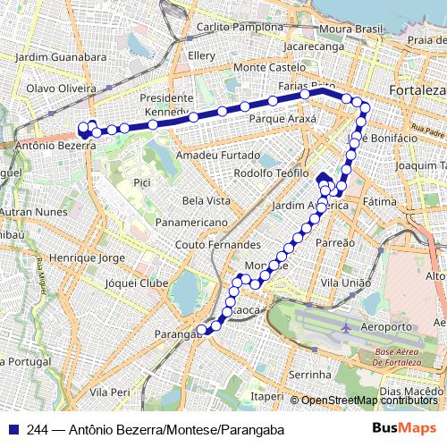 244 bus Line Map