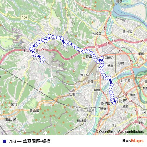 786 bus Line Map