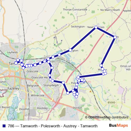 786 bus Line Map