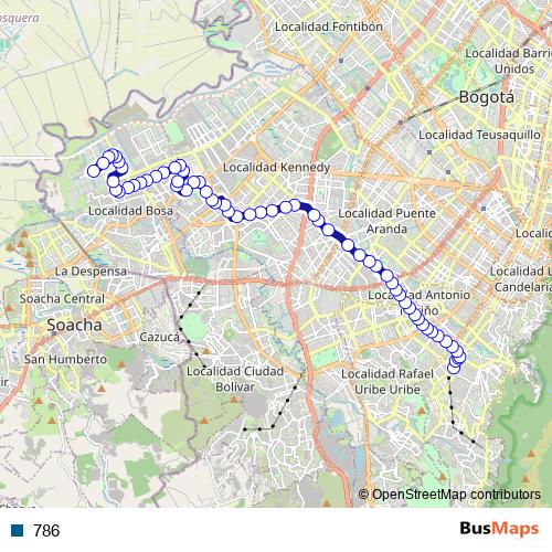 786 bus Line Map