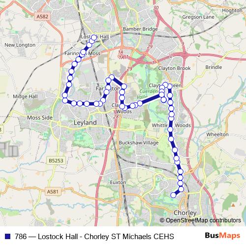 786 bus Line Map