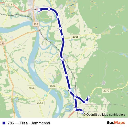 786 bus Line Map