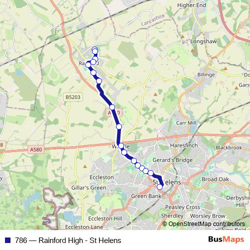 786 bus Line Map