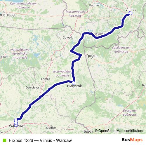 Flixbus 1226 bus Line Map