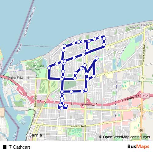 7 Cathcart bus Line Map
