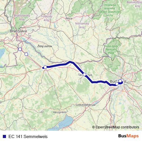 EC 141 Semmelweis rail Line Map
