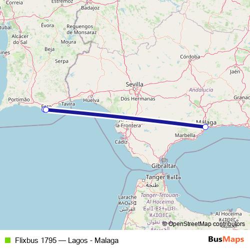 Flixbus 1795 bus Line Map