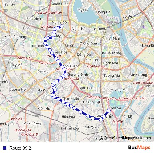 Route 39 2 bus Line Map