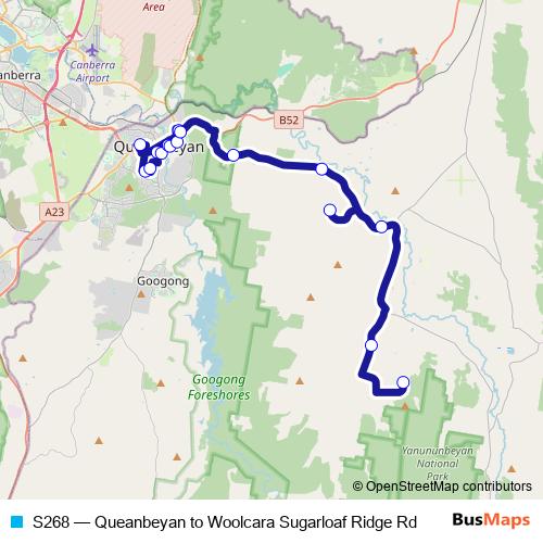 S268 bus Line Map