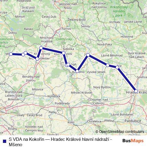 S VDA na Kokořín rail Line Map