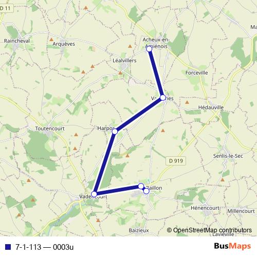 7-1-113 bus Line Map