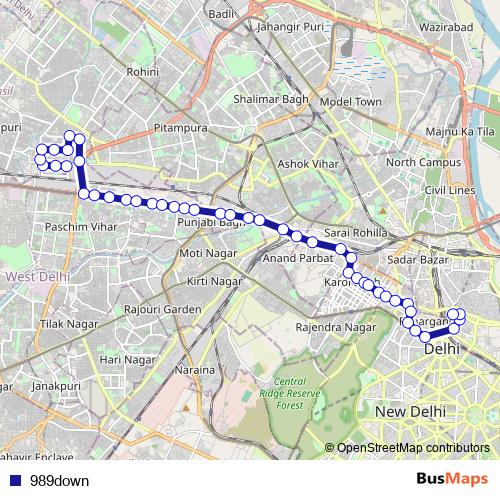 989down bus Line Map